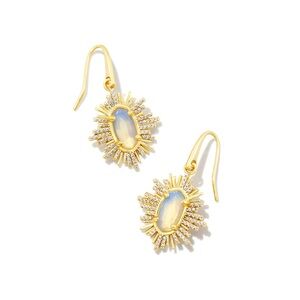 Kendra Scott Grayson Gold Sunburst Drop Earrings in Iridescent Opalite Illusion